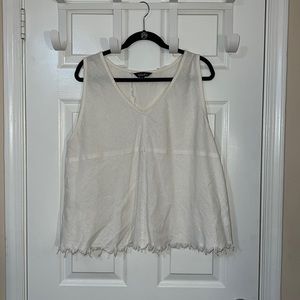White Linen Open Back Tank
